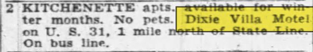 Dixie Villa Motel - Nov 1947 Ad (newer photo)